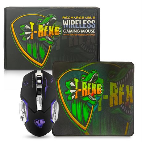 Rechargeable wireless gaming mouse with water resistant pad