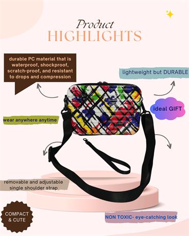 Travel Makeup Bag, Fashion Hard Shell Cosmetics Travel Case Shape Makeup Bag